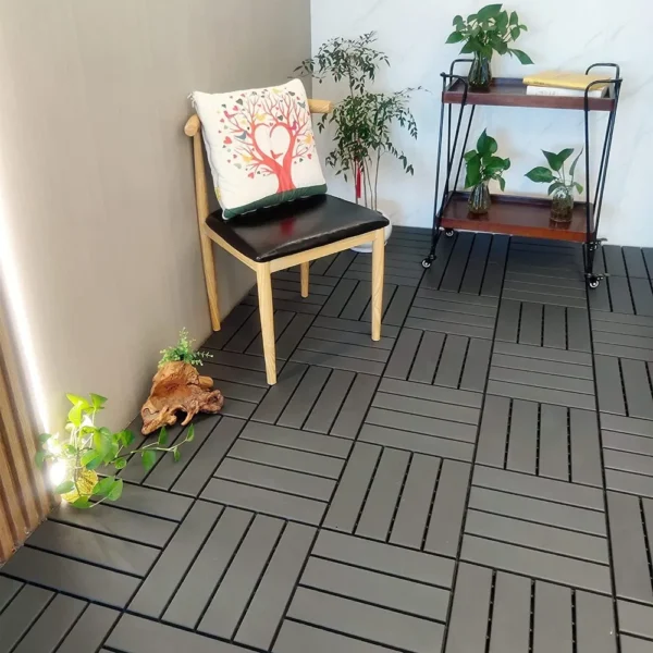 44 sq. ft Plastic Interlocking Deck Tiles, 44 Pack Patio Deck Tiles, 12" x 12" Waterproof Outdoor Flooring All Weather Use - Image 2