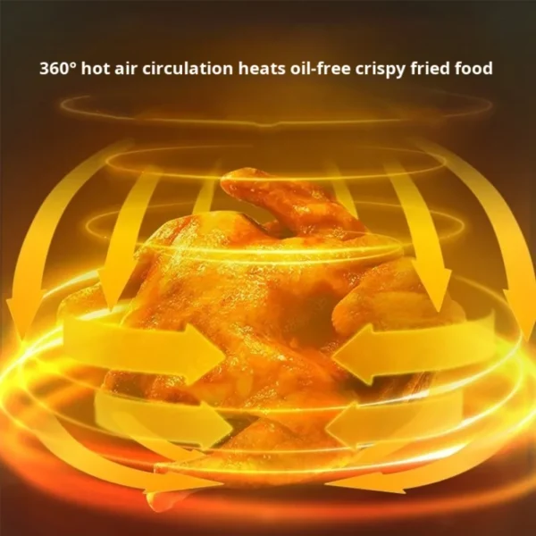 household Large capacity smokeless electric fryer Multi functional intelligent stainless steel air f - Image 4