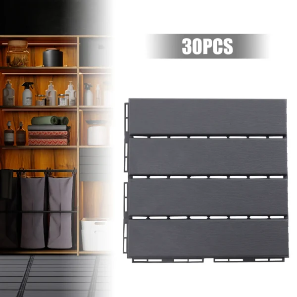 30 Pack Interlocking Deck Tiles Garden Floor Boards Outdoor Flooring Patio Floor Decking Tiles Anti-slip Home Decor Accessories - Image 3