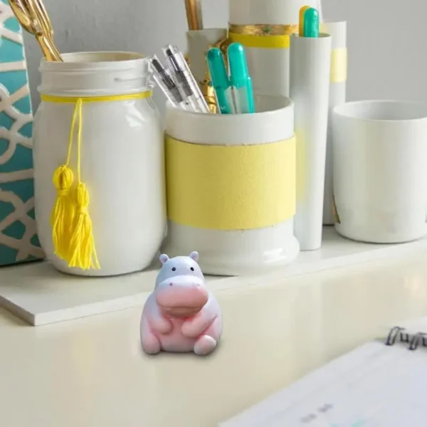 Mini Cute Hippo Resin Figurines Car Interior Animal Accessory Baby Hippo Sculpture Desk Decoration Home Desk Decoration - Image 8