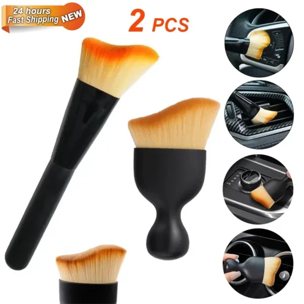 2pcs Multipurpose Cleaning Brush for Car Interior Air Conditio Outlet Crevice Dust Removal Brushes Office Home Clean Brush Tools