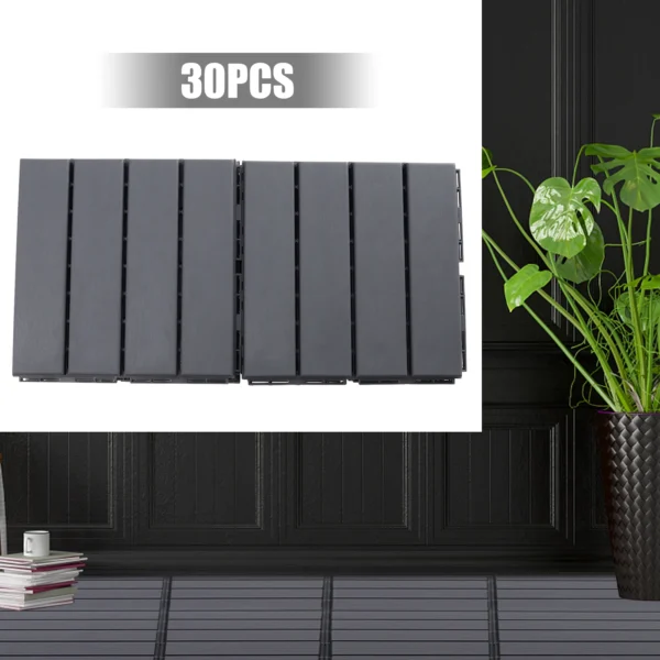 30 Pack Interlocking Deck Tiles Garden Floor Boards Outdoor Flooring Patio Floor Decking Tiles Anti-slip Home Decor Accessories - Image 2