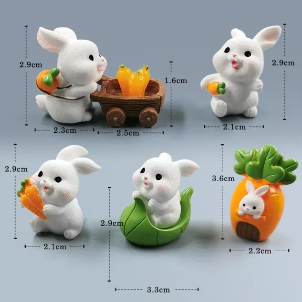 2024 Hot Easter Cute Rabbit Figurine Diy Landscape Home Kawaii Room Decor Miniature Fairy Garden Decoration Accessories Modern - Image 11