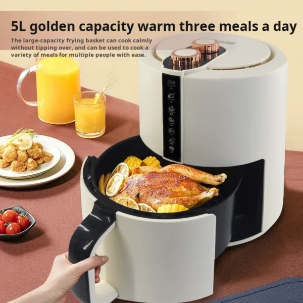 household Large capacity smokeless electric fryer Multi functional intelligent stainless steel air f - Image 2