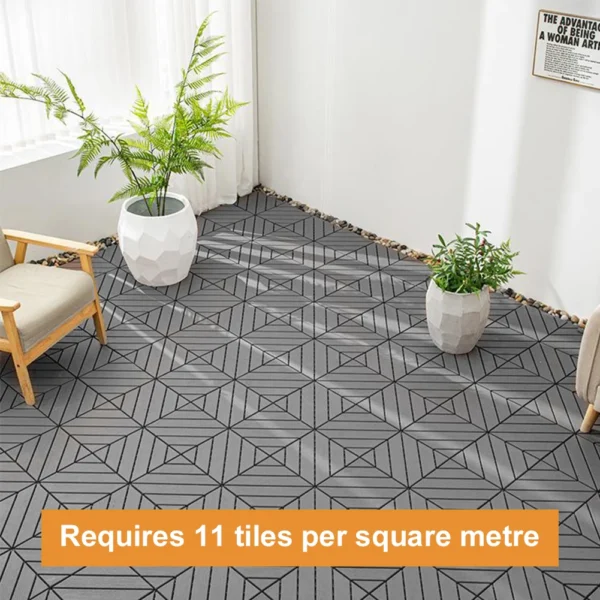 44pcs Plastic Interlocking Deck Tiles Waterproof Weatherproof Patio Decking Tiles Floor Decking Tiles for Poolside Balcony - Image 3