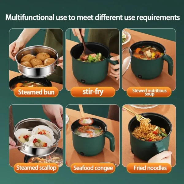 1.5L Mini Home Cooking Pot Multifunctional Rice Cooker Non Stick Pan Safety Material Potable Stockpot Utility Electrice - Image 5