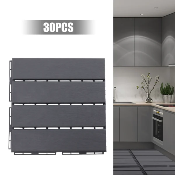 30 Pack Interlocking Deck Tiles Garden Floor Boards Outdoor Flooring Patio Floor Decking Tiles Anti-slip Home Decor Accessories
