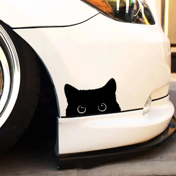 1 piece Hot Car Sticker Accessories Poor Cat Is Stealing with Big Eyes Watch Vinyl Car Styling Cover Waterproof PVC - Image 6